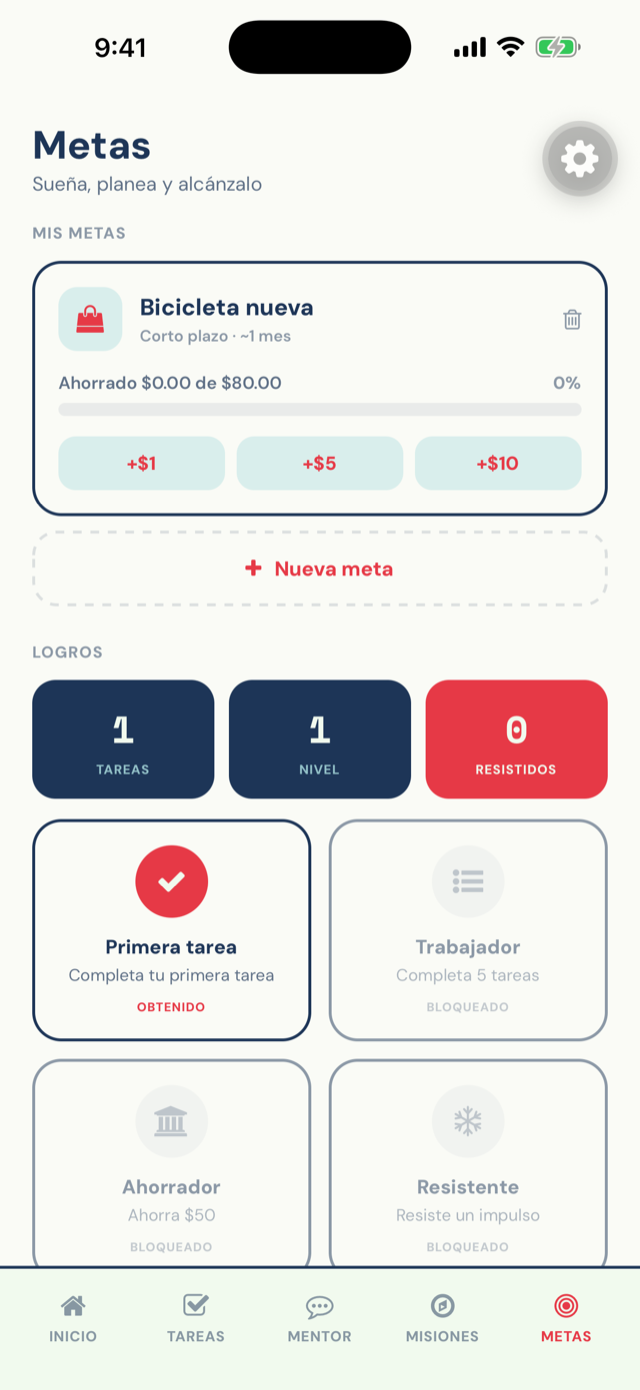 Metas de ahorro